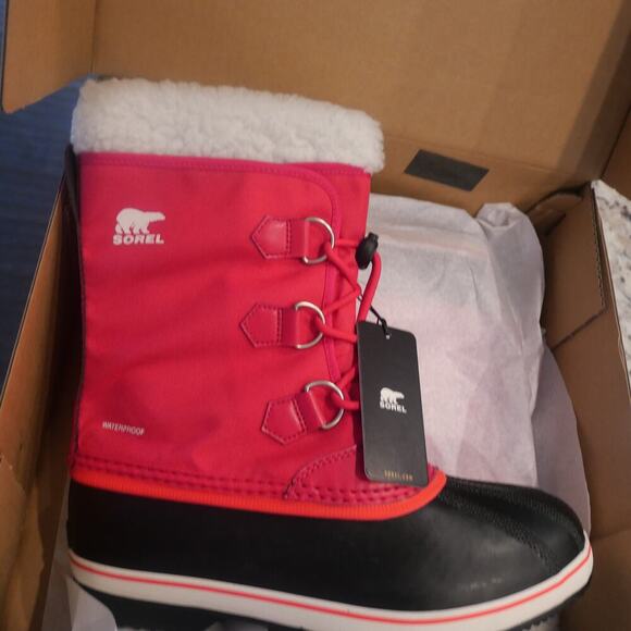 NEW Sorel YOUTH Yoot Pac TP Waterproof Boots Youth Girls Size 7 Rose Pink - Picture 8 of 9